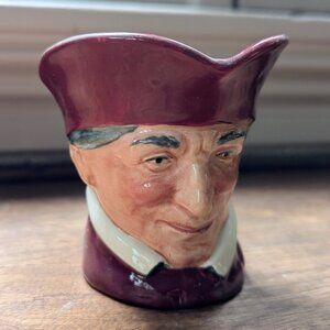 Vintage Royal Doulton "The Cardinal" Toby Jug Character Small 3.5” Marked "A"